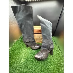 Carlos Santana- Grey- Suede Heeled Boots- Size 9.5W